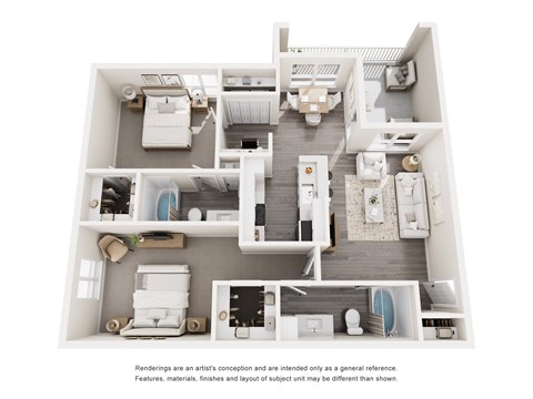 A floor plan of a house with a kitchen, living room, and bedrooms.